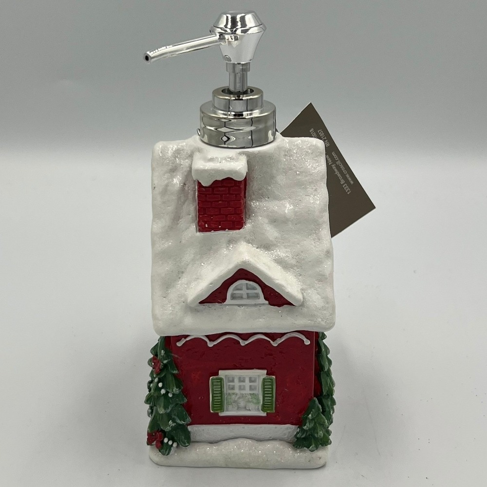 Croscill Soap Dispenser Red NWT Christmas Gingerbread House - Picture 3 of 7